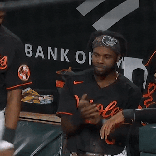 Cedric Mullins Uppercut Punch In Air GIF