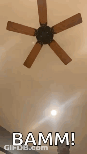 Ceiling Fan With Bamm Text GIF