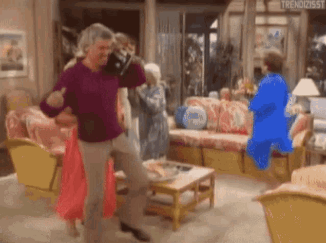 Celebrate Conga Line Dance Old People Golden Girls GIF