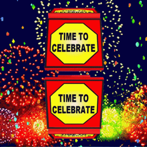 Celebrate Good Times Spinning Wheel Fireworks GIF