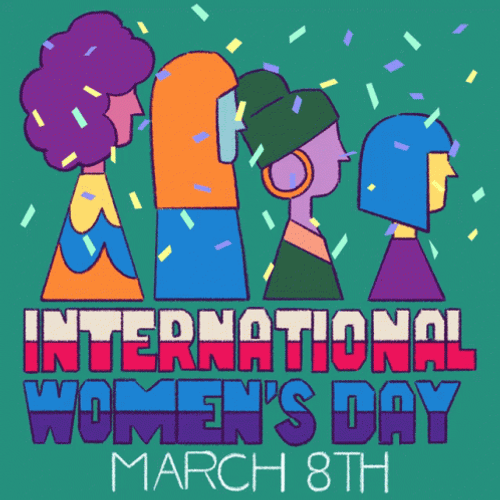 Celebrate Happy Women's Day Confetti GIF