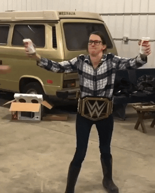 Celebrate Stone Cold Beer Chugging Meme GIF