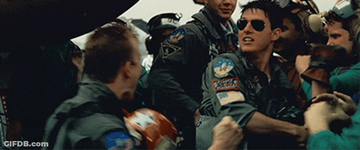 Celebrate Team Happy Hug Tom Cruise Top Gun GIF