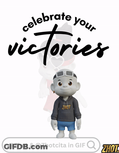 Celebrate Your Victories Poster With Mascot GIF