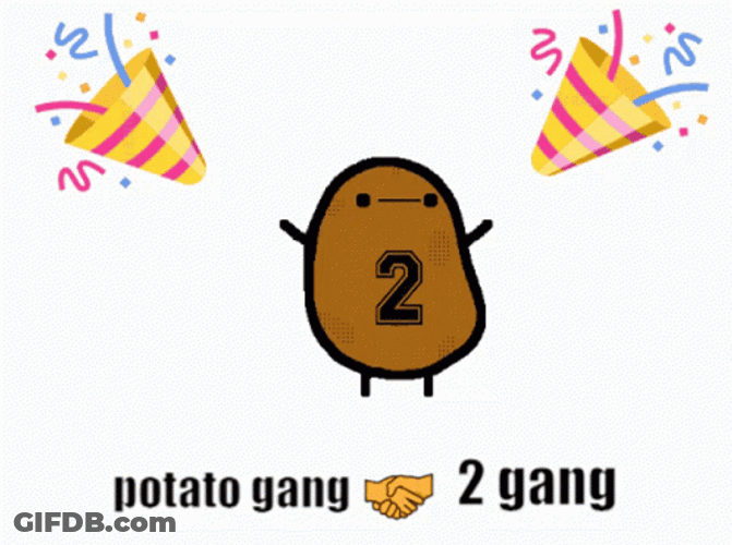 Celebrating 2 Hot Potato Gang GIF