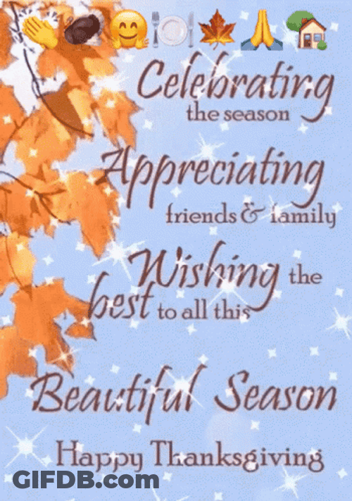 Celebrating Appreciating Wishing Blessed Thanksgiving GIF
