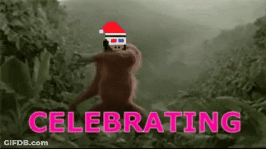 Celebrating Dancing Monkey GIF