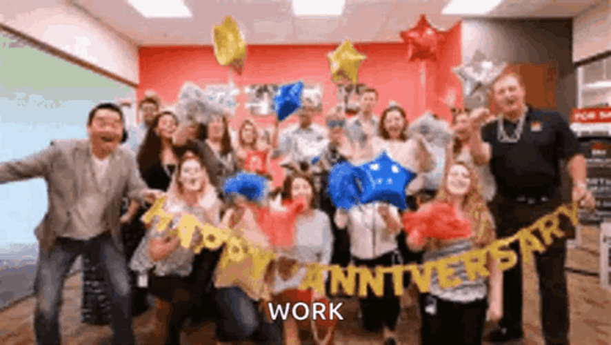 Celebrating Happy 2 Year Work Anniversary GIF