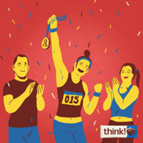 Celebrating Track And Field Win Animation GIF