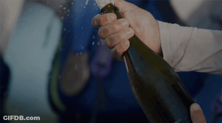 Celebration Foamy Champagne Popping GIF