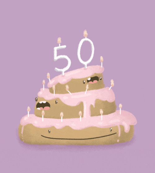 Celebration Gold 50Th Anniversary Cake GIF