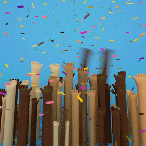 Celebration Hands Confetti GIF