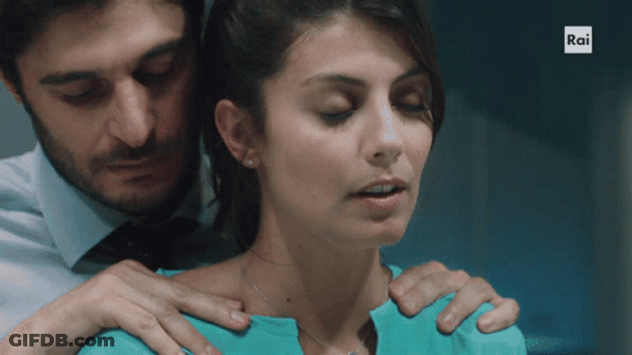 Celebrities Lino Guanciale And Alessandra Mastronardi Sensual Massage GIF