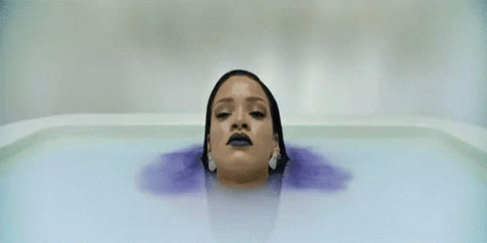 Celebrity Singer Rihanna  In Tub  Work Music Video GIF