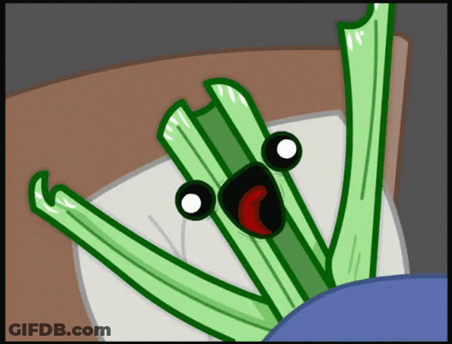 Celery In Bed Shaking GIF