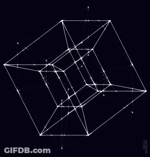 Celestial Twirling Tesseract Outer Space GIF