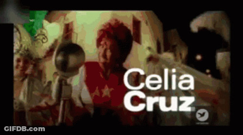 Celia Cruz In Red Top GIF