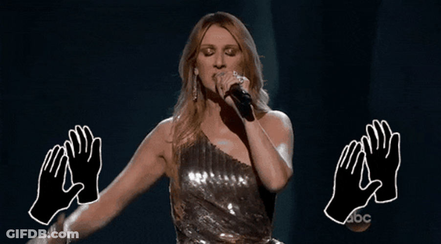 Celine Dion Clapping Hands GIF