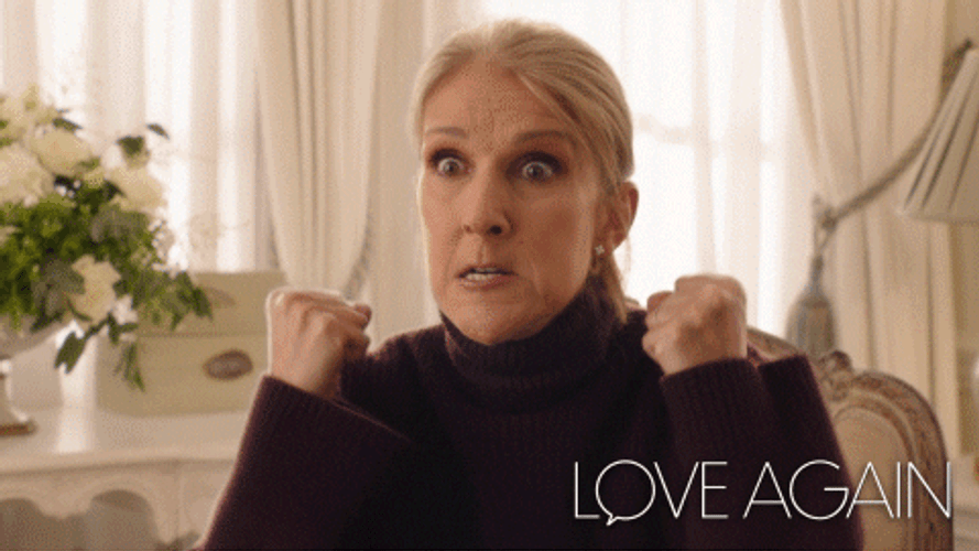 Celine Dion Exaggerating Reaction GIF