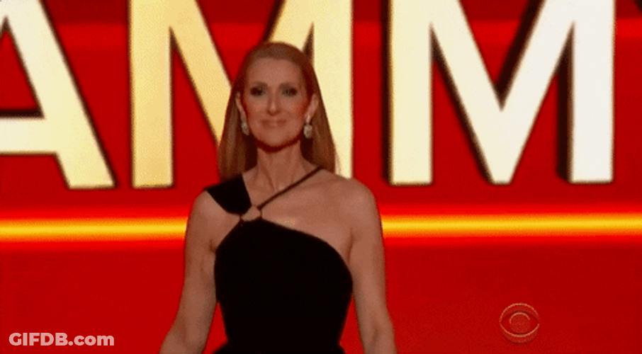 Celine Dion Walking In Grammys GIF
