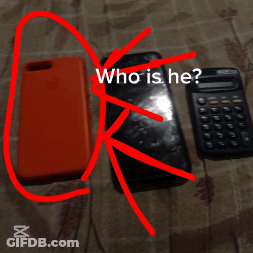 Cell Phone And Calculator With Who Is He GIF