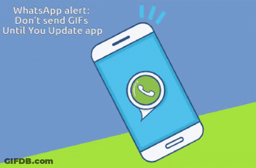 Cell Phone WhatsApp Alert Don't Send GIFs Until Update App GIF