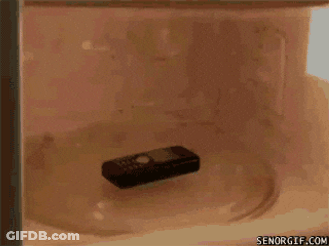 Cellphone Transition Inside Microwave Oven GIF