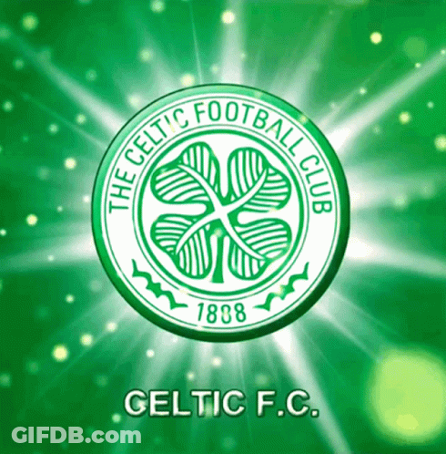 Celtic Football Club Logo With Four Leaf Clover GIF