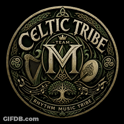 Celtic Tribe Team Logo With Dragon And Tree GIF