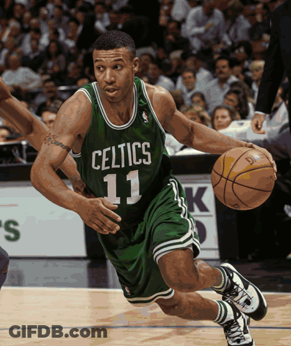 Celtics Basketball Player Dribbling Ball GIF