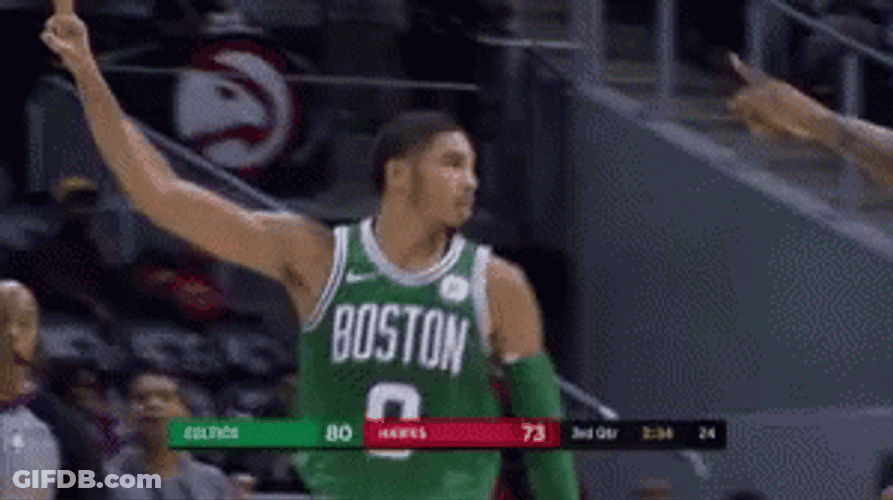 Celtics Jayson Tatum Pointing Up GIF