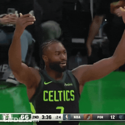 Celtics Player Celebrating With Arms Up GIF