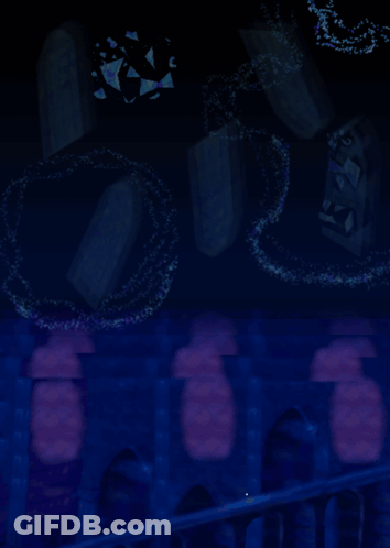 Cemetery Painting With Purple Light GIF