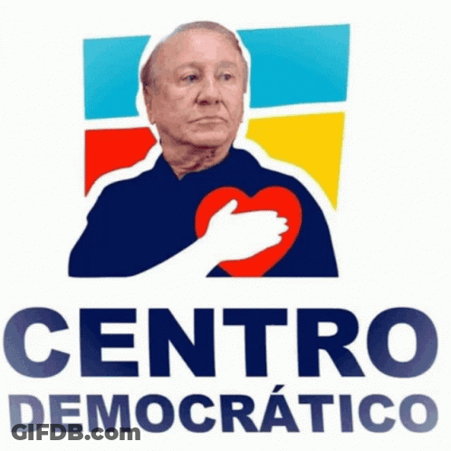 Centro Democrático Logo Man Holding Red Heart GIF