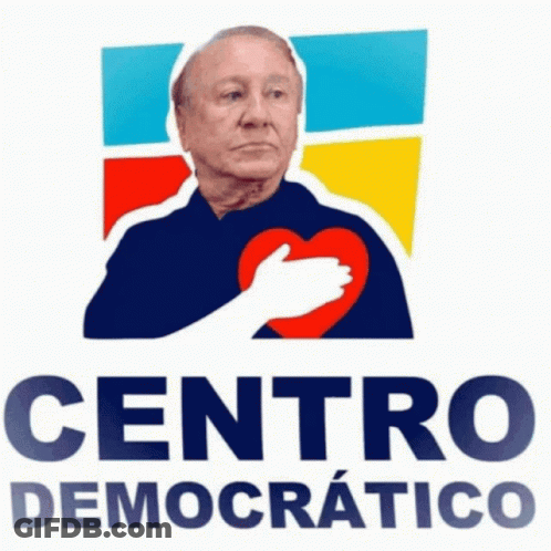 Centro Democrático Logo Old Man Holding Heart GIF