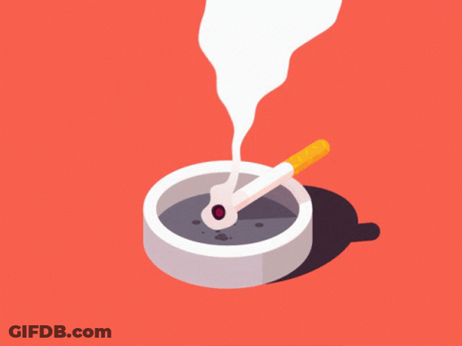 Ceramic Ashtray Animated Smoke GIF