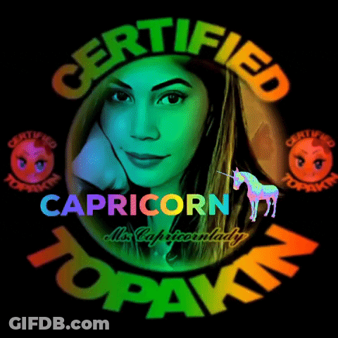 Certified Capricorn Sign With Woman's Face GIF