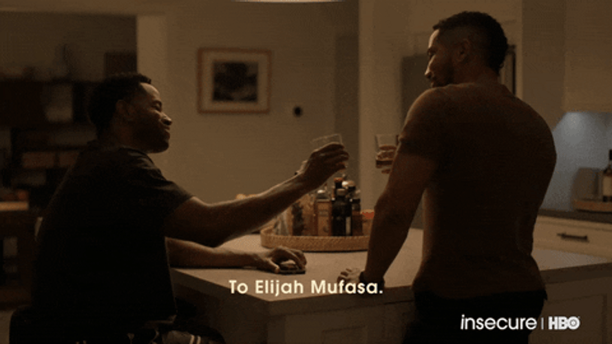 Chad Kerr Cheers In Insecure GIF