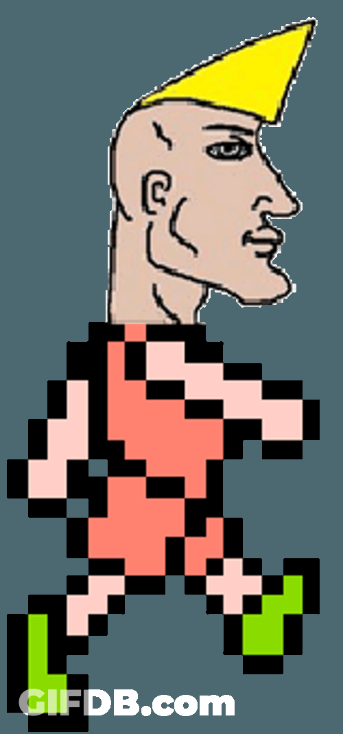 Chad Walking Pixel Art GIF
