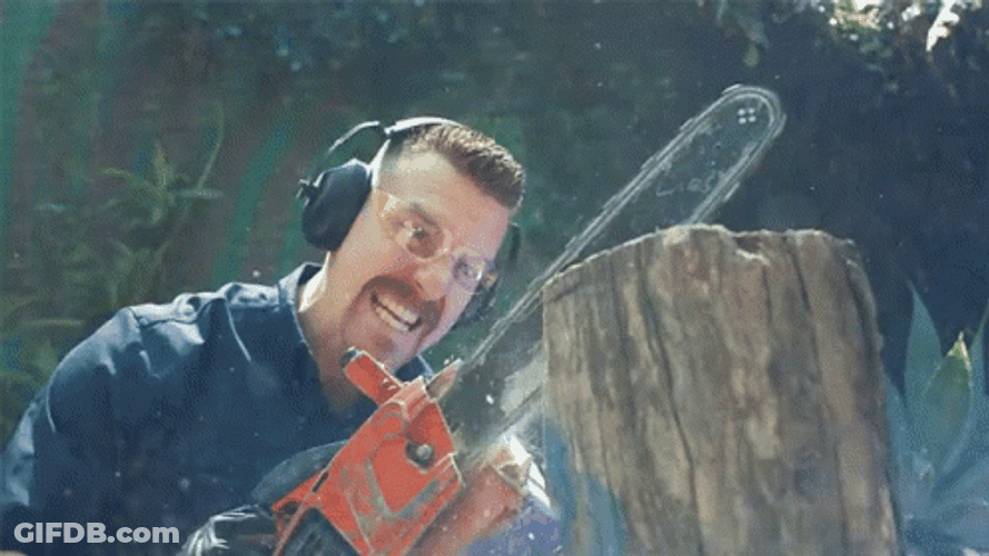 Chainsaw Crazy Evil Logging GIF