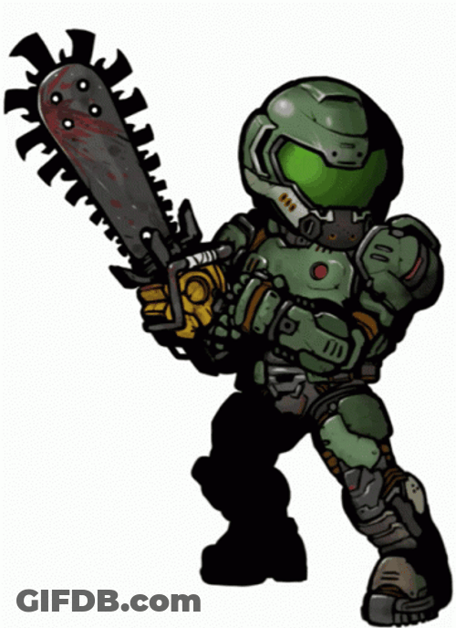 Chainsaw Doomguy Slayer GIF