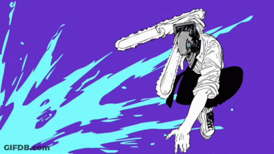 Chainsaw Man Denji Neon Art GIF