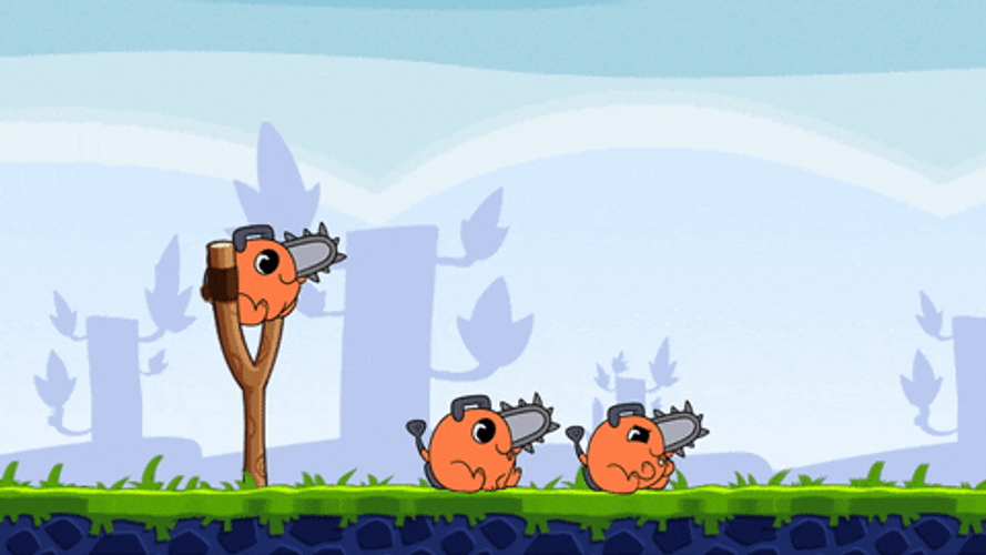Chainsaw Man Pochita Angry Bird Game GIF