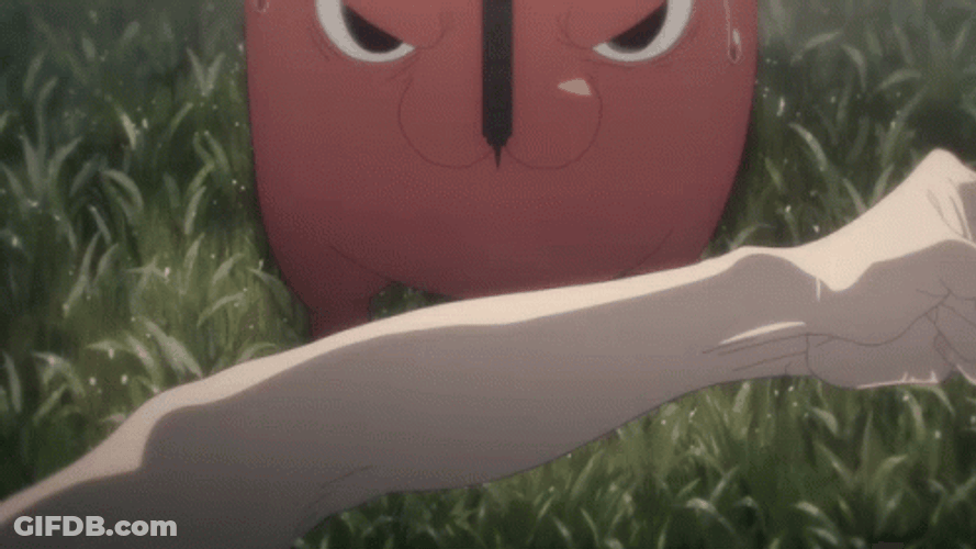 Chainsaw Man Pochita Biting Arm GIF