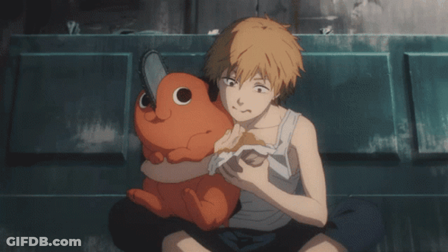 Chainsaw Man Pochita Denji Eating GIF