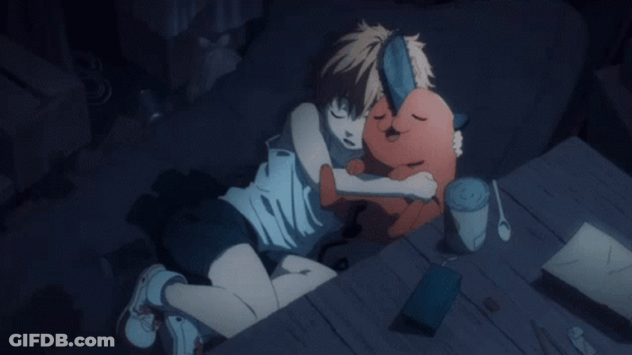Chainsaw Man Pochita Denji Night Sleeping GIF
