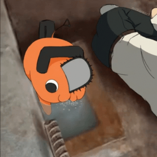 Chainsaw Man Pochita Drinking Water GIF