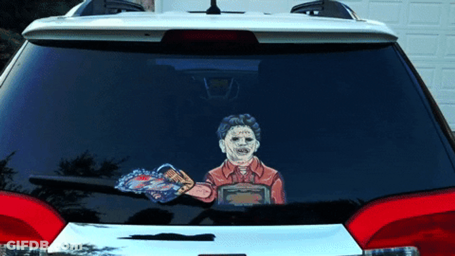 Chainsaw Michael Myers Halloween Windshield GIF