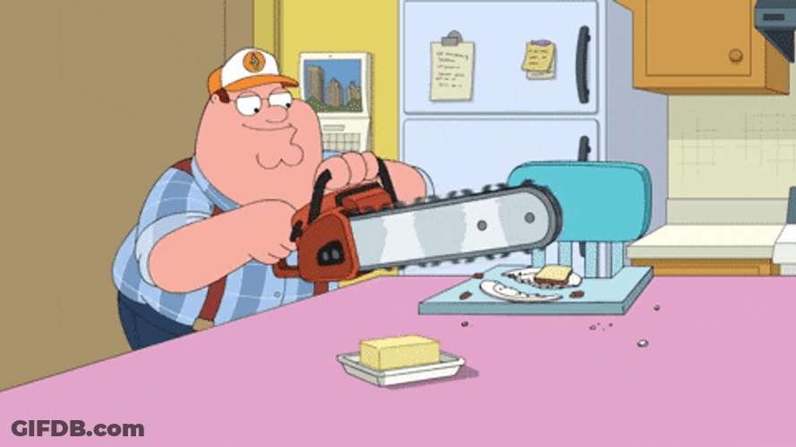 Chainsaw Peter Family Guy GIF