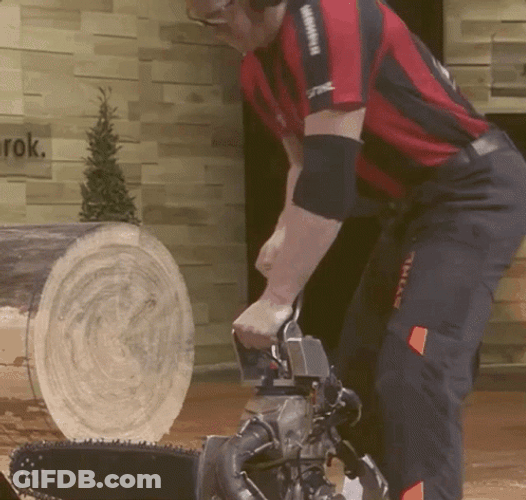 Chainsaw Woodcutting Job Machine GIF
